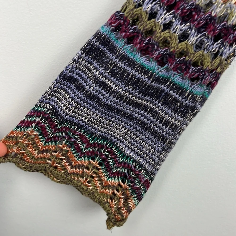 Soft Surroundings Albi crochet knit boho multicolor striped cardigan